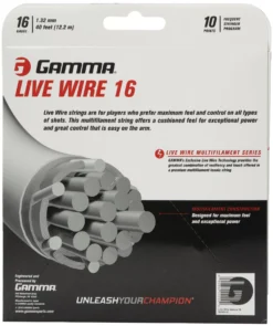 GAMMA Live Wire Tennis String - 17G -DICKS SPORTING GOODS Sales GLW710 Natural BCK