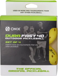 Onix Sports Dura Fast 40 Outdoor Pickleball - 4 Pack -DICKS SPORTING GOODS Sales KZDF004 Y4 Yellow PKG