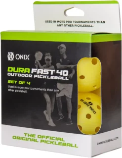 Onix Sports Dura Fast 40 Outdoor Pickleball - 4 Pack -DICKS SPORTING GOODS Sales KZDF004 Y4 Yellow PKG alt1